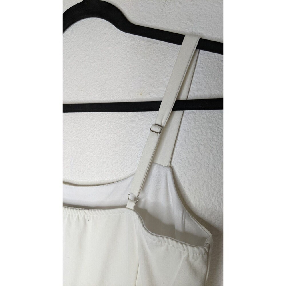 NEW~TRIXXI Cream Sleeveless Pleated Mini Dress Party Beachy Vacation M $56 - Picture 8 of 12